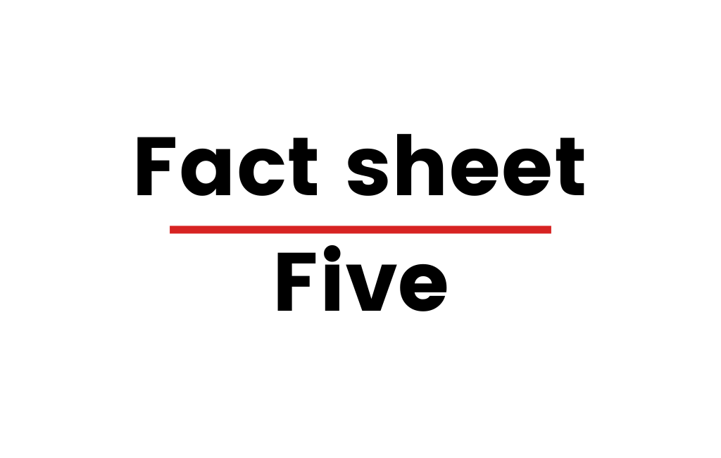 Image with text that says "Fact sheet Five"