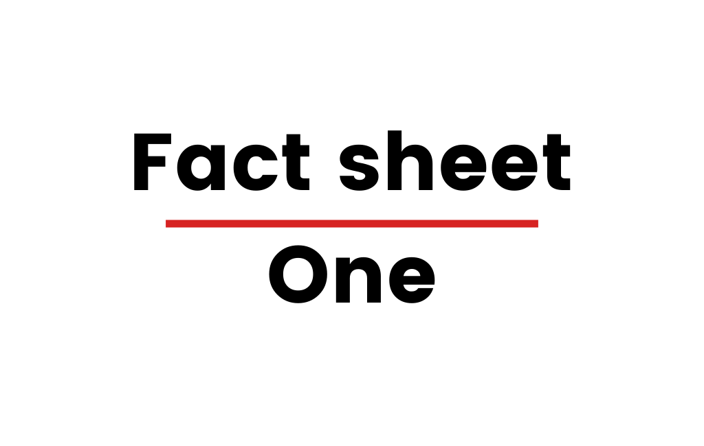 Image with text that says "Fact sheet One"