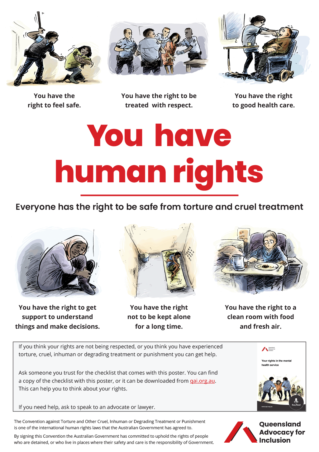 Poster image - mental health service Image of "You have human rights" poster. PDF and Word versions available.