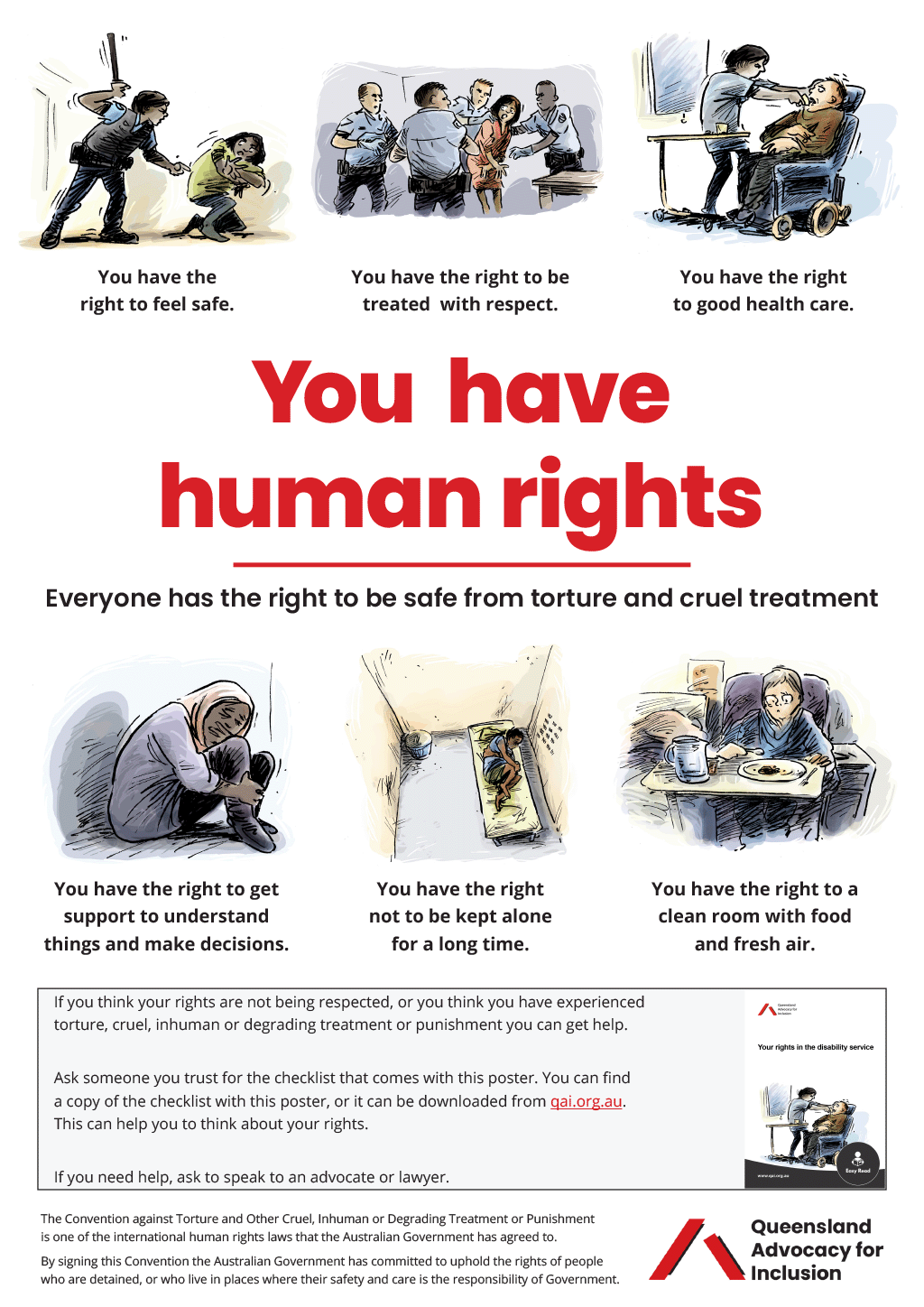 Poster image - your rights in the disability service Image of "You have human rights" poster. PDF and Word versions available.