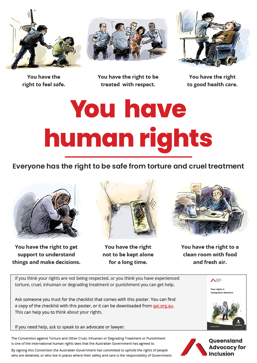 Poster - Your rights in immigration detention Image of "You have human rights" poster. PDF and Word versions available.